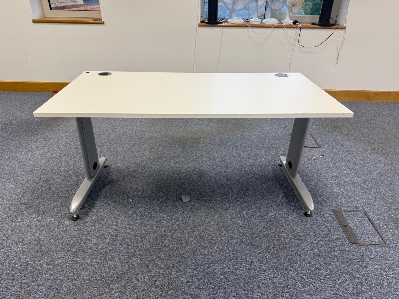 long metal white desk